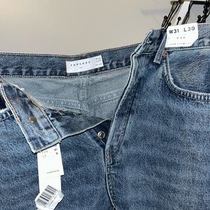 NWT top shop button up dad /boyfriend jeans